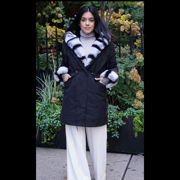 Fur lined Hooded Parker Rex Rabbit - Picture 8 of 8